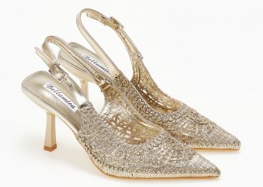 Slingbacks γόβες με σχέδιο ψάθας - Χρυσό - Issue - 