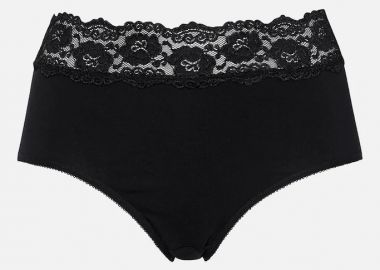 Σλιπ εσώρουχο με δαντέλα στο πάνω μέρος σε μαύρο χρώμα (3+1) -  - 