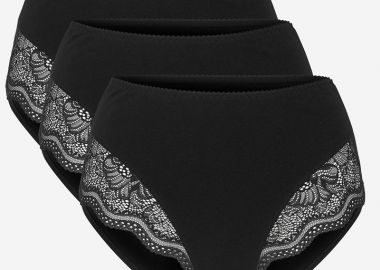 Σλιπ με δαντέλα μπροστά σε μαύρο χρώμα (2+1) -  - 