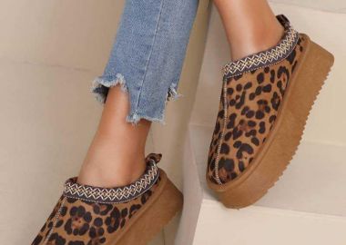 SLIP ON ΚΑΦΕ ΛΕΟΠΑΡ - AQUILO - fashionroom - 