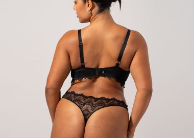 Σλιπ thong δαντελένιο μαύρο - UNDERSTATEMENT - 