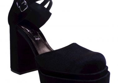 Smart Cronos Γυναικεία Παπούτσια Γόβες Πέδιλα 7536-187 Μαύρο Βελούδο - Smart Cronos - 