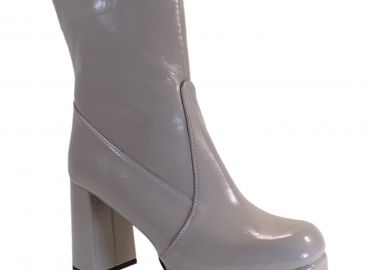 Smart Cronos Γυναικεία Παπούτσια Μποτάκια 6489-3879 Μπέζ Λουστρίνι - Smart Cronos - 