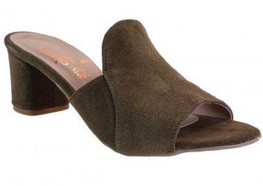 Smart Cronos Γυναικείες Παντόφλες 7242-3654 Λαδί Δέρμα Καστόρι - Smart Cronos - 