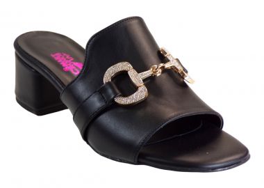 Smart Cronos Γυναικείες Παντόφλες 7634-3527 Μαύρο Δέρμα - Smart Cronos - 