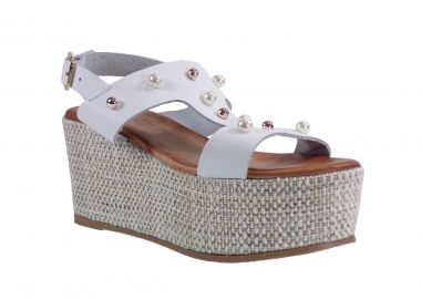 Smart Cronos Γυναικείες Πλατφόρμες Πέδιλα 6881-3539 Λεύκο Δέρμα - Smart Cronos - 