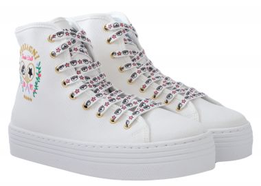 Sneaker Chiara Ferragni Tennis High Canvas CF3123_009-WHITE Γυναικείο - Chiara Ferragni - 