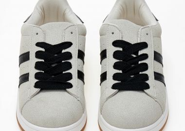 Sneakers χαμηλά με ρίγες στο πλάι - Μπεζ - Issue - 