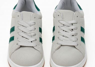 Sneakers χαμηλά με ρίγες στο πλάι - Πράσινο - Issue - 