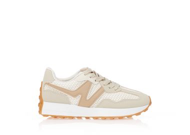 Sneakers δερματίνη με πλεκτό σχέδιο ΜΠΕΖ - Tsoukalas - 