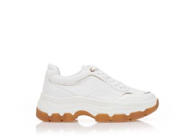 Sneakers λευκά με ανάγλυφο μοτίβο ΛΕΥΚΟ - Tsoukalas - 