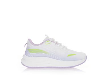 Sneakers λευκά με λιλά και neon λεπτομέρειες ΛΙΛΑ - Tsoukalas - 