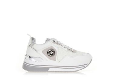 Sneakers με ανάγλυφο σχέδιο και αγκράφα ΛΕΥΚΟ - Tsoukalas - 