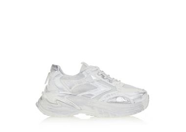 Sneakers με ασημί λεπτομέρειες ΛΕΥΚΟ - Tsoukalas - 