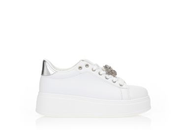 Sneakers με ασημί μέλισσα και στρας ΑΣΗΜΙ - Tsoukalas - 