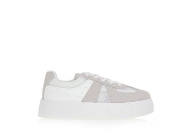 Sneakers με διάτρητο δίχτυ και σουέτ λεπτομέρειες ΛΕΥΚΟ - Tsoukalas - 