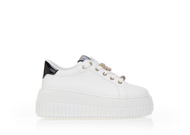 Sneakers με πλατφόρμα και χρυσά στολίδια ΜΑΥΡΟ - Tsoukalas - 