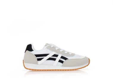 Sneakers με πλεκτό σχέδιο ΛΕΥΚΟ - Tsoukalas - 