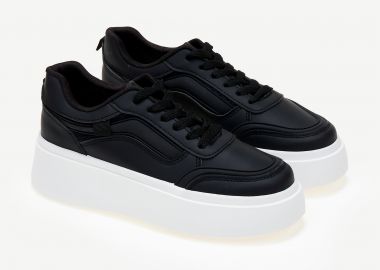 Sneakers με ψηλή σόλα - Μαύρο - Issue - 