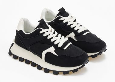 Sneakers με συνδυασμό υλικών - Μαύρο - Issue - 