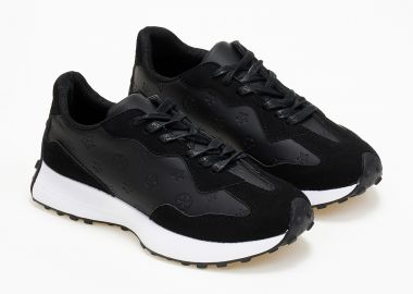 Sneakers με συνδυασμό υλικών - Μαύρο - Issue - 