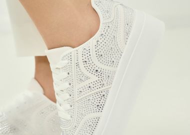 Sneakers Platform Με Στρας Λογότυπο -  - 