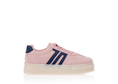 Sneakers σουέτ και μαύρες ρίγες ΡΟΖ - Tsoukalas - 