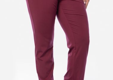 Soft ελαστικό παντελόνι με τσέπες σε μπορντώ χρώμα -  - 