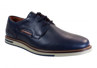 Softies Ανδρικά Παπούτσια 6244 Μπλέ Δέρμα - Softies - 