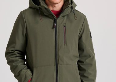 Softshell μπουφάν με επένδυση και κουκούλα - FUNKY BUDDHA - 