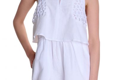 Σορτς Ale Overall Κοντό Λινό 8921058-WHITE Γυναικείο - Ale - 