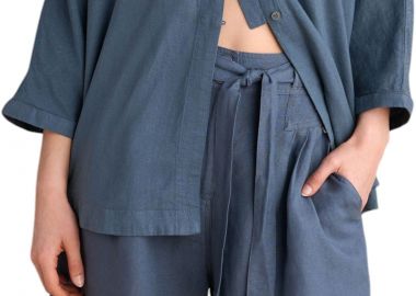 Σορτς Attrattivo Λινό Με Ζώνη 9920940-GREY BLUE Γυναικείο - Attrattivo - 