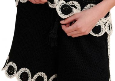 Σορτς Attrattivo Πλεκτό Κροσέ Δίχρωμο 9923281-BLACK Γυναικείο - Attrattivo - 