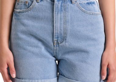 Σορτς Funky Buddha Τζιν Με Ρεβέρ FBL009-168-03-LT BLUE Γυναικείο - Funky Buddha - 