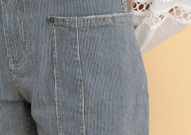 Σορτς τζιν ριγέ με ρεβέρ - 5206179085069 -  - 