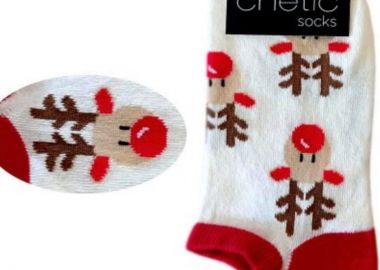 Σοσόνια Cristmas Deer λευκό unisex - chetic socks - 