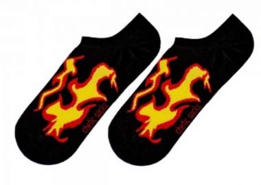 Σοσόνια με σχέδιο φλόγες unisex - chetic socks - 