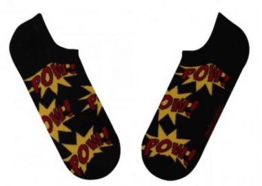 Σοσόνια με σχέδιο POW μαύρο unisex - chetic socks - 