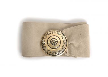 Σουέντ δερμάτινη ζώνη με ανάγλυφη αγκράφα - MAT FASHION - 