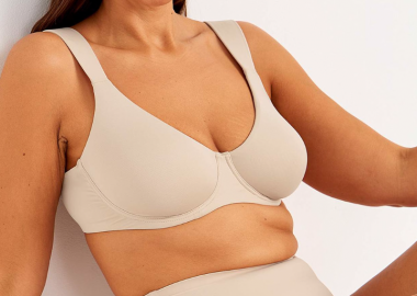 Σουτιέν χωρίς ενίσχυση με μπανέλα σε μπεζ χρώμα plus size -  - 