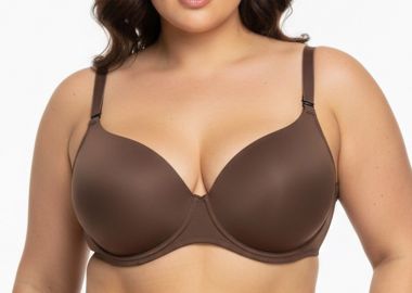 Σουτιέν plunge με μπανέλα σε καφέ χρώμα -  - 