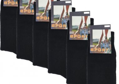 Sport Ανδρικές Μονόχρωμες Κάλτσες Μαύρες 6Pack Μαύρο -  - 