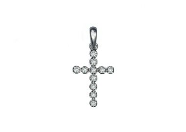 Σταυρός με Διαμάντια Λευκόχρυσος Κ18 - 07096 -  - 
