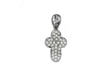 Σταυρός με Διαμάντια Λευκόχρυσος Κ18 - 13006 -  - 