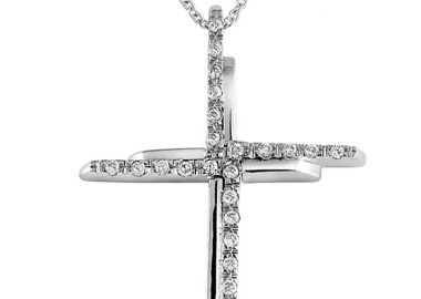Σταυρός με Διαμάντια Λευκόχρυσος Κ18 - 53008 -  - 