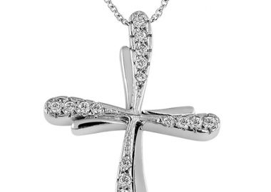 Σταυρός με Διαμάντια Λευκόχρυσος Κ18 - 53016 -  - 