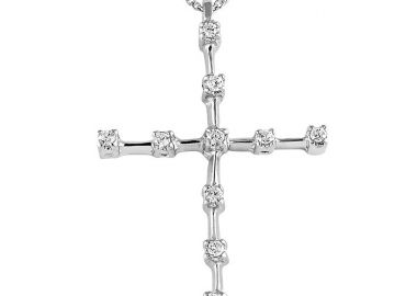 Σταυρός με Διαμάντια Λευκόχρυσος Κ18 - 53019 -  - 
