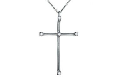 Σταυρός με Διαμάντια Λευκόχρυσος Κ18 - 53021 -  - 