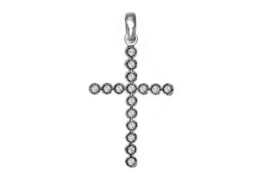 Σταυρός με Διαμάντια Λευκόχρυσος Κ18 - 55005 -  - 