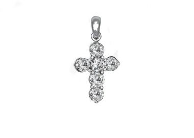 Σταυρός με Διαμάντια Λευκόχρυσος Κ18 - 55022 -  - 